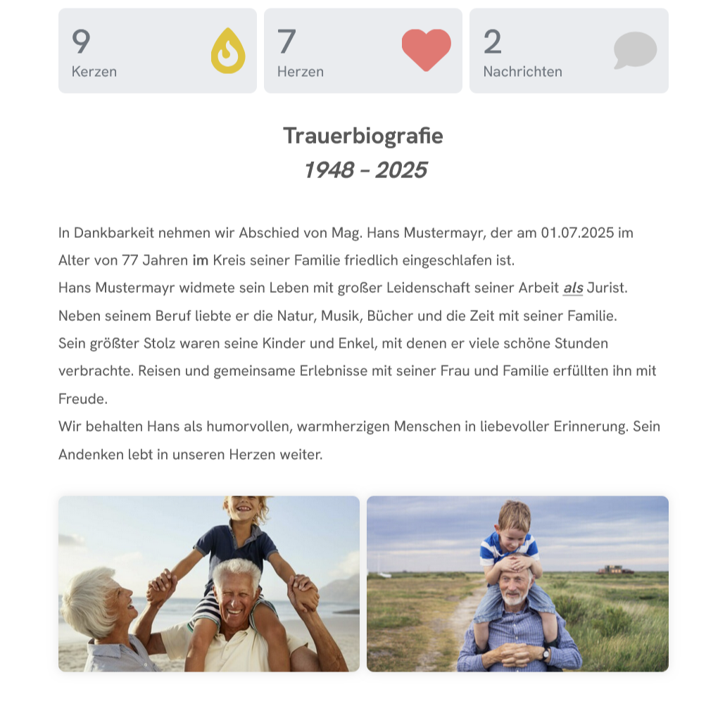 "Bleib bei mir" Die Gedenkseite