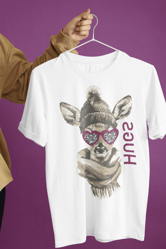 HUGS_T-Shirt_Damen_weiß_haltende