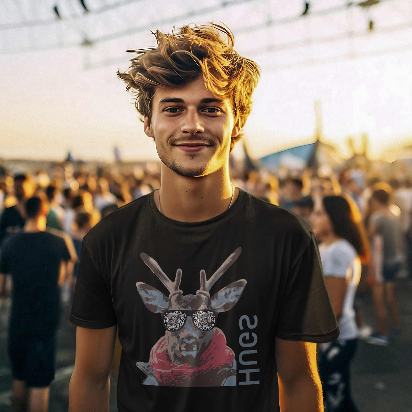 HUGS T-shirt schwarz Festival