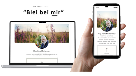 "Bleib bei mir"      Die Gedenkseite