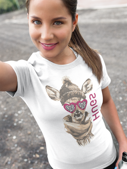 HUGS_T-Shirt_weiß_Damen_selfie